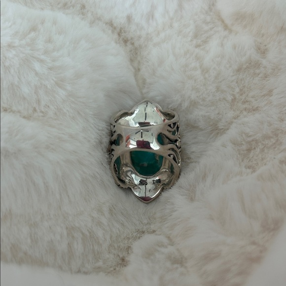 JTV Sterling and turquoise (?) ring-size 5 - Picture 3 of 5